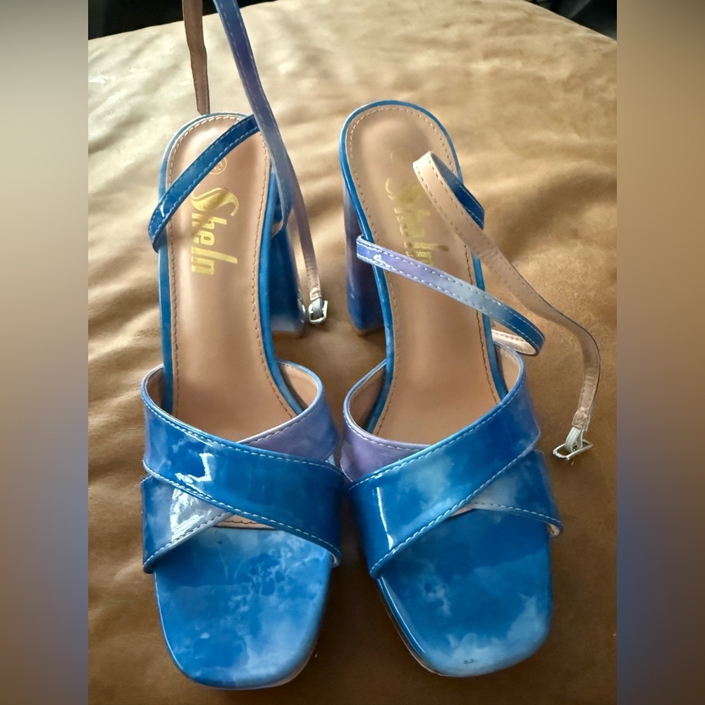 Vibrant Blue Strappy Heels